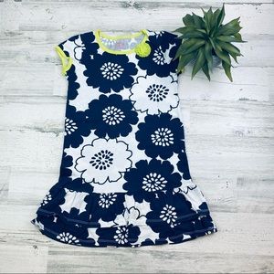 Carters navy and neon floral dress size 6